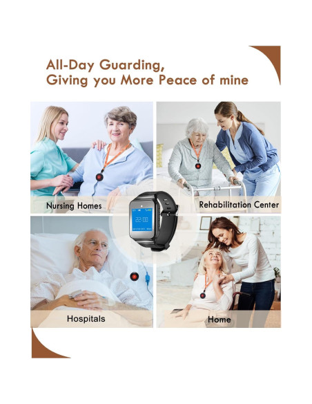 Botón de Llamada Inalámbrico CallToU con 2 Botones y Reloj