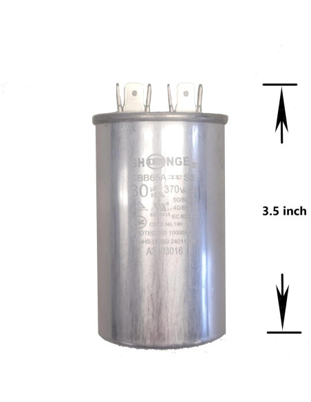 Condensador Motor QH 30 uF 370V Redondo CBB65 HVAC