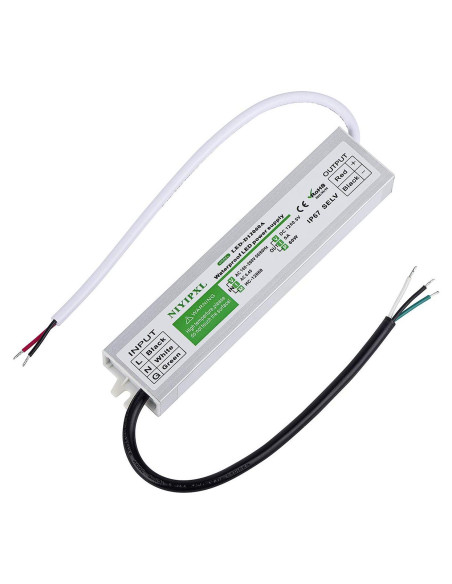 Transformador LED 60W NIYIPXL IP67 12V CC a prueba de agua