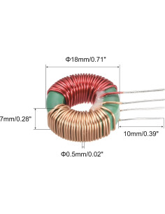 Bobina de Inductancia Toroidal MECCANIXITY 10mH 3A Paquete de 5 2