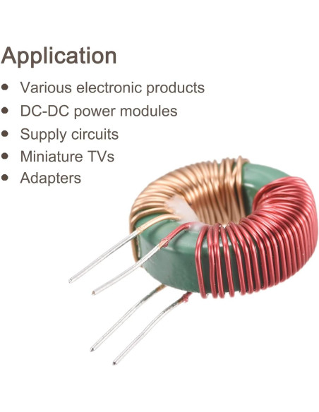 Bobina de Inductancia Toroidal MECCANIXITY 10mH 3A Paquete de 5