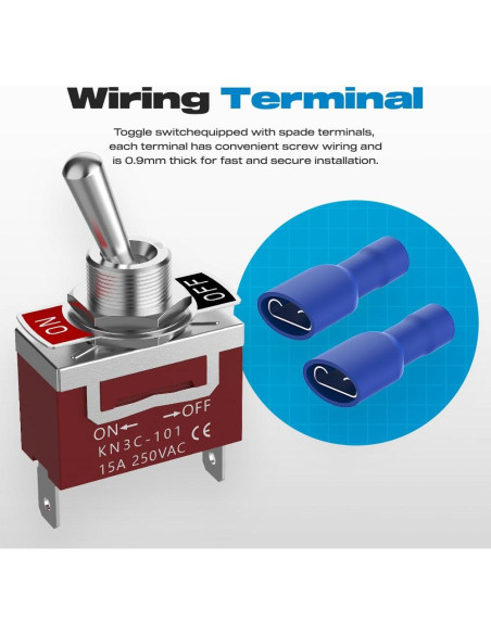 Interruptor de palanca impermeable Malictele 12V 30A 2Pin ON/OFF