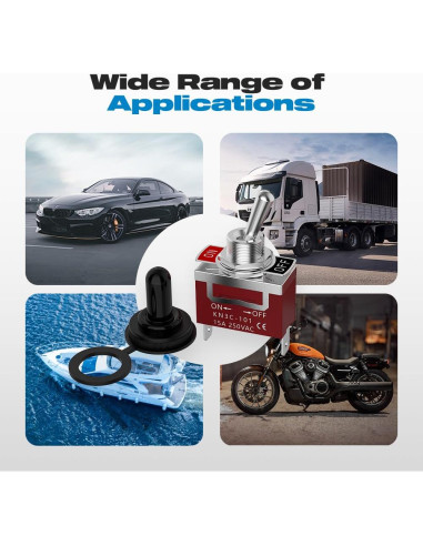 Interruptor de palanca impermeable Malictele 12V 30A 2Pin ON/OFF