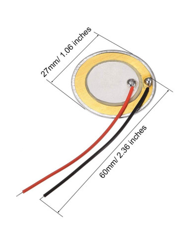 Discos Piezoeléctricos uxcell 27mm para Guitarras Acústicas - 5 Pcs