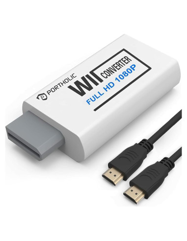 Adaptador HDMI Wii PORTHOLIC 1080P con audio 3.5mm