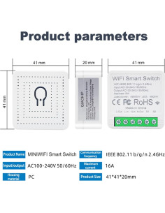 Módulo Relé Inteligente WiFi 16A QIACHIP - Control Remoto Ewelink 2