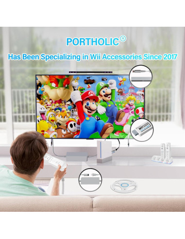 Adaptador HDMI Wii PORTHOLIC 1080P con audio 3.5mm