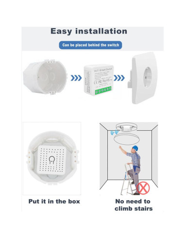 Módulo Relé Inteligente WiFi 16A QIACHIP - Control Remoto Ewelink