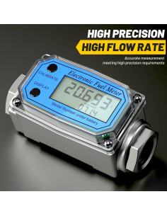 Medidor de Flujo Turbina Digital 19mm 10-100L/min LCD 2