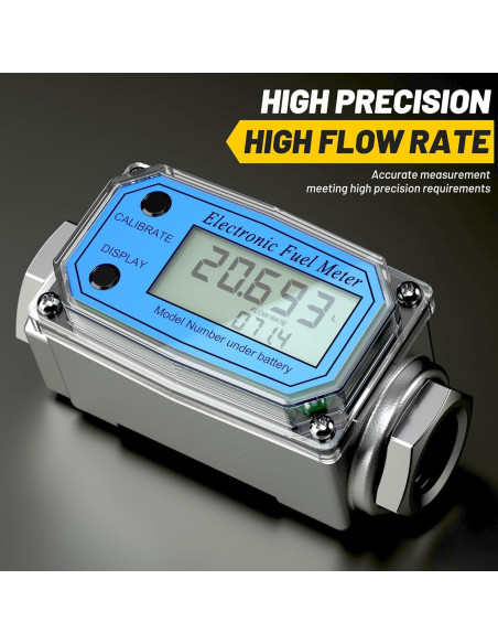 Medidor de Flujo Turbina Digital 19mm 10-100L/min LCD