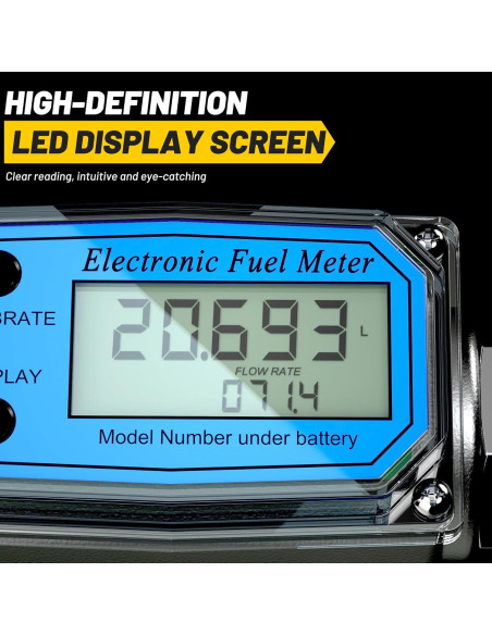 Medidor de Flujo Turbina Digital 19mm 10-100L/min LCD
