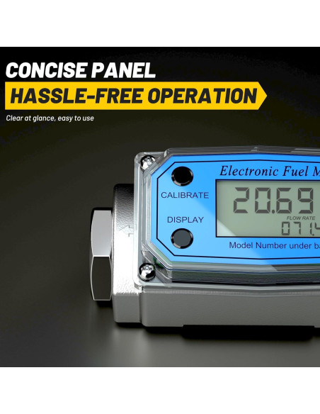 Medidor de Flujo Turbina Digital 19mm 10-100L/min LCD