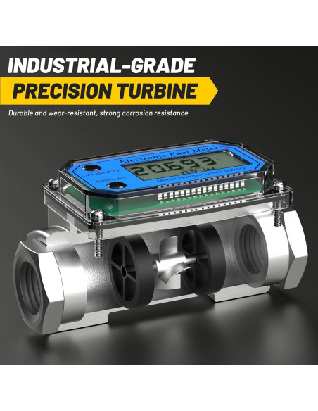 Medidor de Flujo Turbina Digital 19mm 10-100L/min LCD