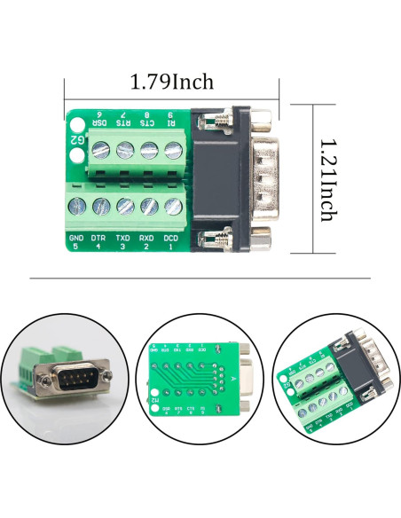 Conector DB9 Macho RS232 a Terminal 9 Pines Zovfam - 3 Pcs Conector DB9 Macho RS232 a Terminal 9 Pines Zovfam - 3 Pcs