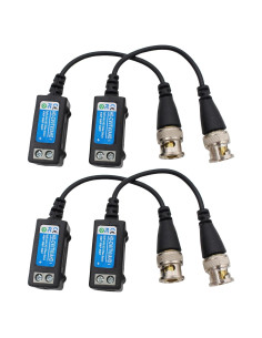 Conector Balun BNC Pasivo Exgoofit para CCTV 720P a 5MP - 2 Pares