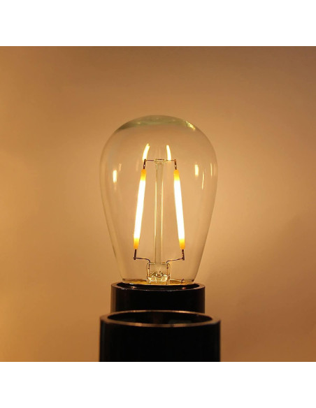 BRIMAX Paquete de 6 Bombillas LED S14 2W E26 2700K Irrompibles