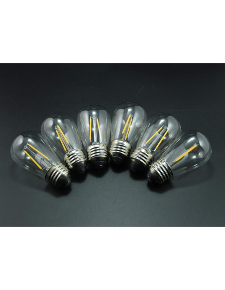 BRIMAX Paquete de 6 Bombillas LED S14 2W E26 2700K Irrompibles