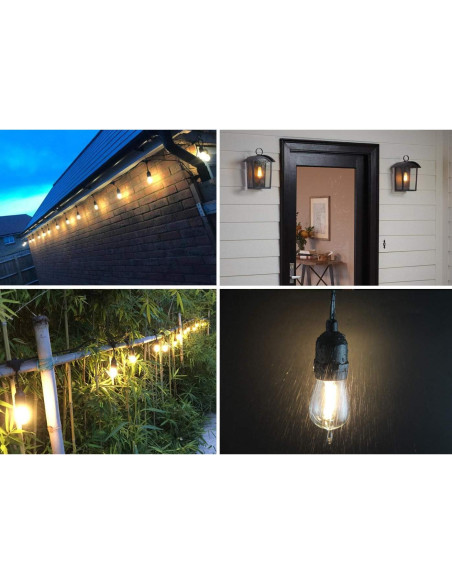 BRIMAX Paquete de 6 Bombillas LED S14 2W E26 2700K Irrompibles