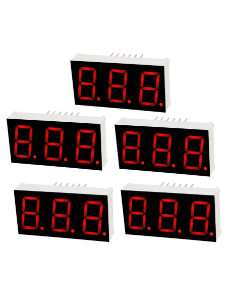 Tubo LED 7 Segmentos Rojo uxcell 5631AH 5 Piezas 14mm