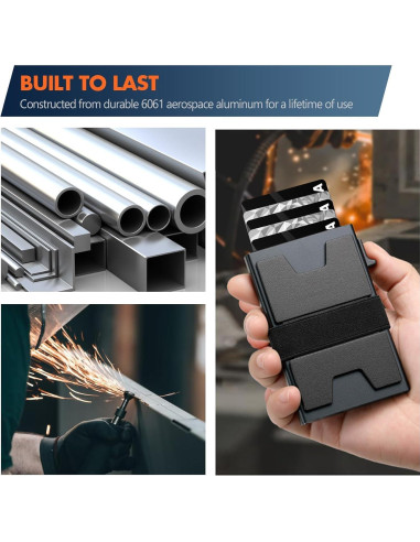 Billetera Inteligente Slim para Hombres con Bloqueo RFID - Aluminio