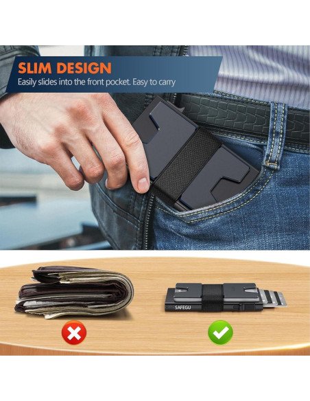 Billetera Inteligente Slim para Hombres con Bloqueo RFID - Aluminio