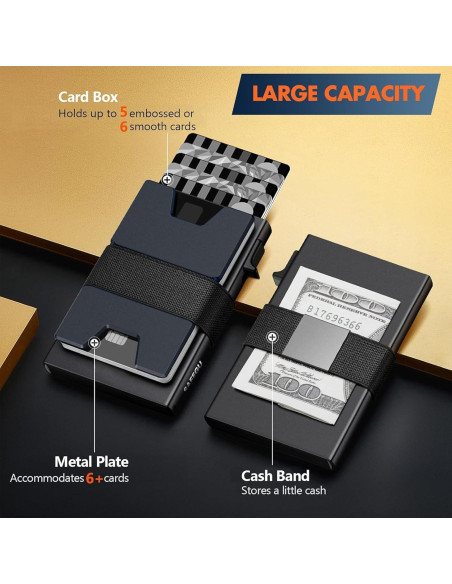 Billetera Inteligente Slim para Hombres con Bloqueo RFID - Aluminio