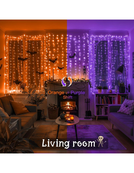 Luces de Cortina SUDDUS 200 LED USB Halloween 2 Colores