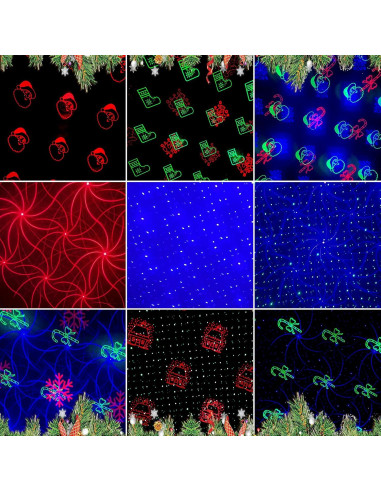 Proyector de luces láser navideñas RGB IP65 10.5x10x18cm