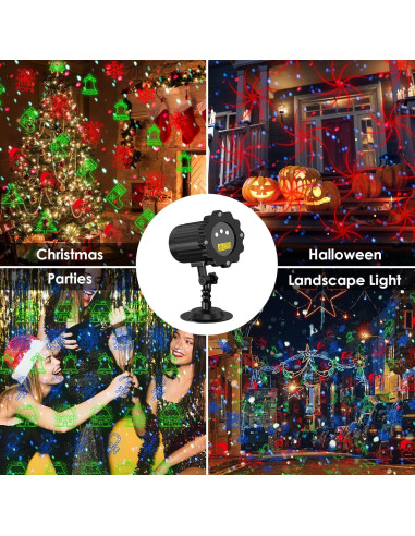 Proyector de luces láser navideñas RGB IP65 10.5x10x18cm