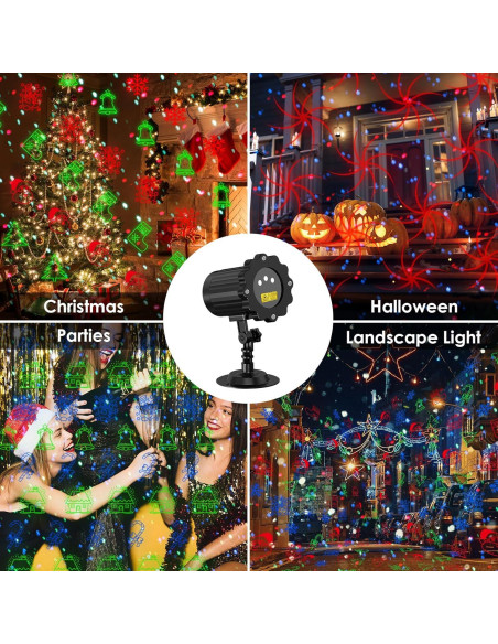 Proyector de luces láser navideñas RGB IP65 10.5x10x18cm