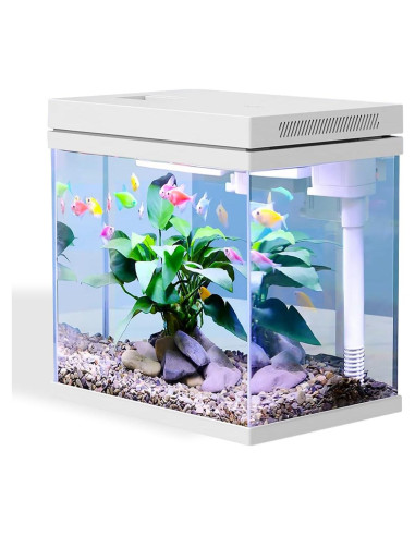Acuario 9.5L Sundi con Filtro y Luz LED para Agua Dulce