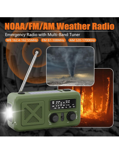 Radio de Emergencia Solar Qixin YX218 5000mAh con Linterna