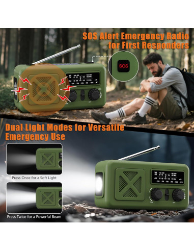 Radio de Emergencia Solar Qixin YX218 5000mAh con Linterna