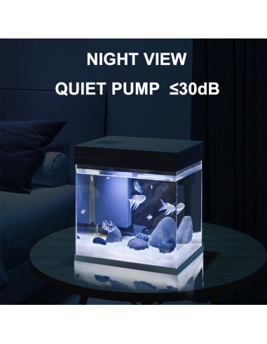 Acuario 9.5L Sundi con Filtro y Luz LED para Agua Dulce