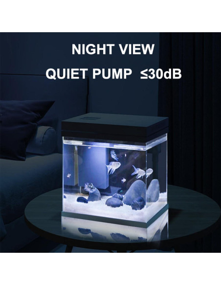 Acuario 9.5L Sundi con Filtro y Luz LED para Agua Dulce