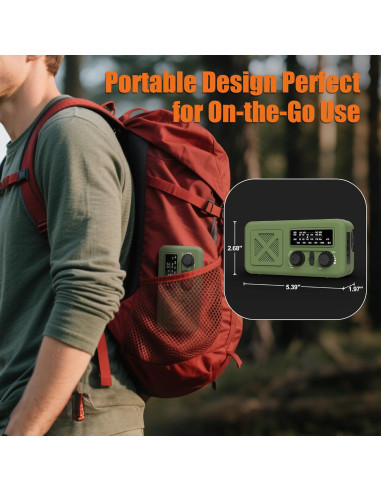 Radio de Emergencia Solar Qixin YX218 5000mAh con Linterna