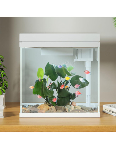 Acuario 9.5L Sundi con Filtro y Luz LED para Agua Dulce