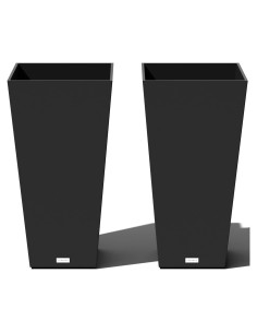 Maceta Cónica Veradek V-Resin 76.2 cm Negra - Juego de 2