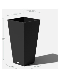 Maceta Cónica Veradek V-Resin 76.2 cm Negra - Juego de 2 2