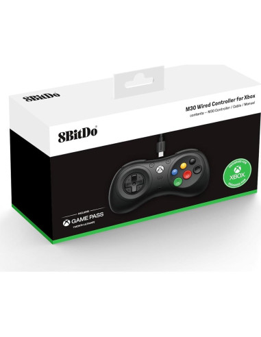 Controlador con cable 8Bitdo M30 para Xbox y Windows - Licencia oficial
