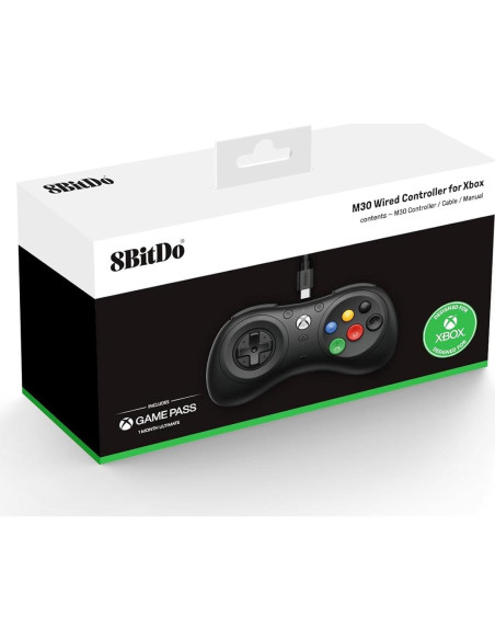 Controlador con cable 8Bitdo M30 para Xbox y Windows - Licencia oficial