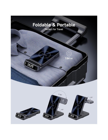 Cargador Inalámbrico 3 en 1 SwanScout para iPhone y Apple Watch