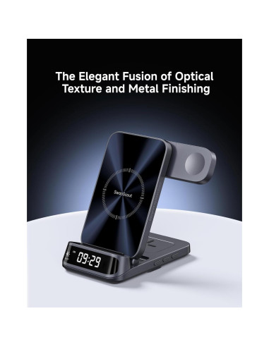 Cargador Inalámbrico 3 en 1 SwanScout para iPhone y Apple Watch