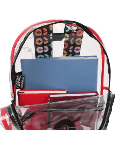 Mochila Transparente Pokémon Bioworld 17L con Bolsillo Laptop