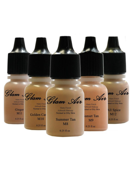 Base de Aerógrafo Glam Air 7.5 ml 5 Tonos Mate para Piel Grasa
