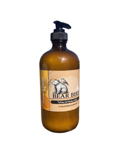 Loción Hidratante Bear Bird con Sebo Pasto 100% y Miel Cruda
