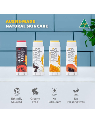 Bálsamo Labial Limpio y Puro 8-Pack con Cera de Abeja