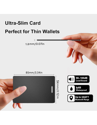 Rastreador Bluetooth GLOBELEC para Cartera IP68 Recargable