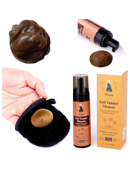 Mousse Autobronceador Viroza 200ml - Tono Medio a Oscuro Vegano