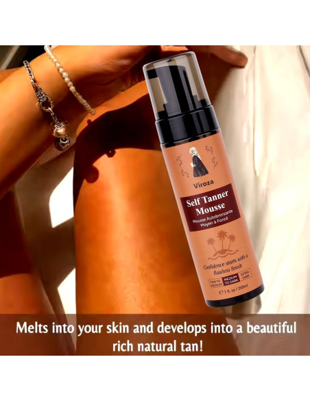 Mousse Autobronceador Viroza 200ml - Tono Medio a Oscuro Vegano